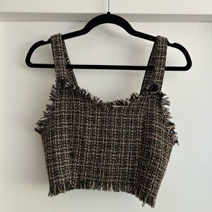 mare mare x anthropologie tweed cropped tank top